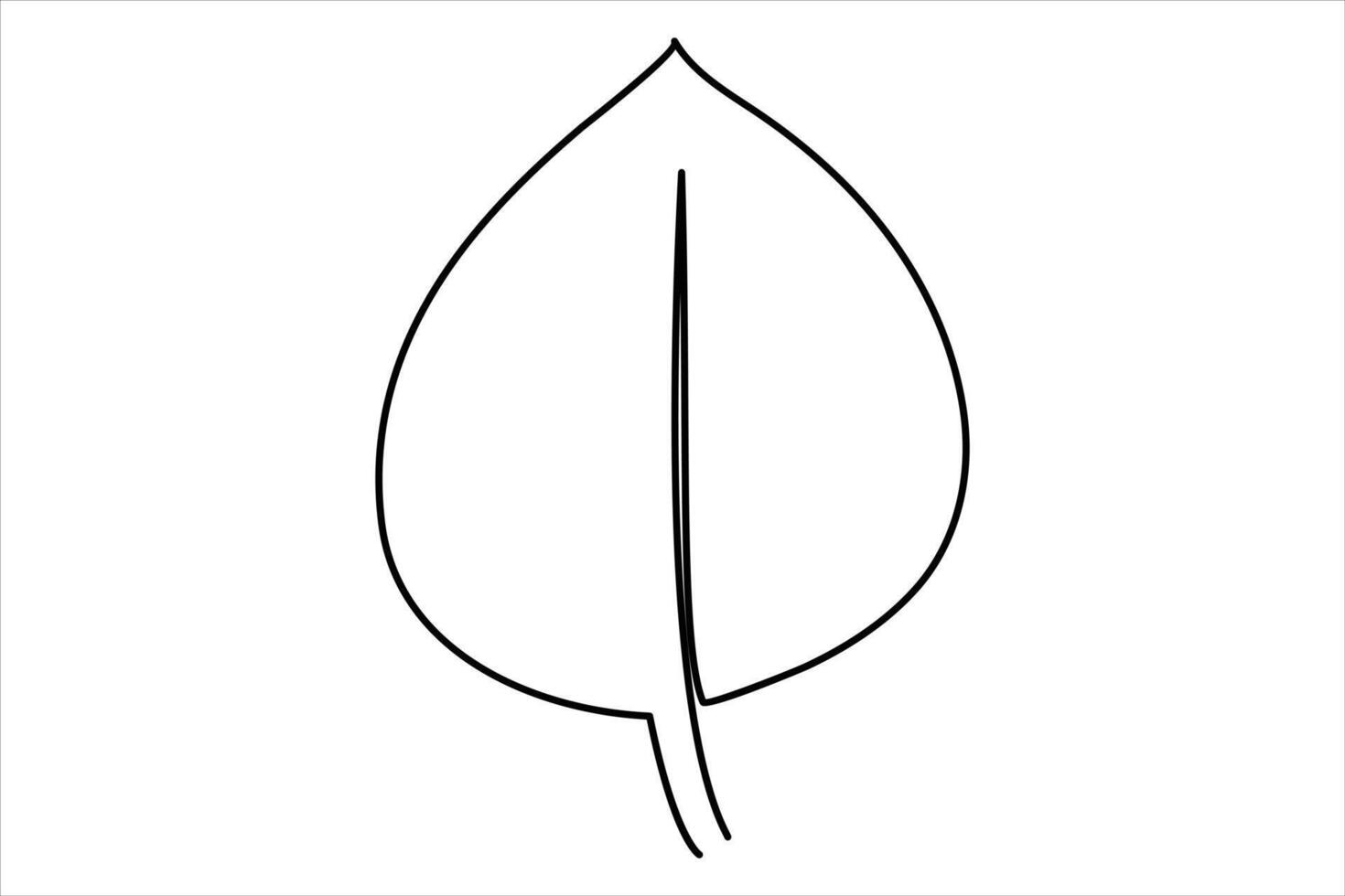 Continuous one line drawing of Leaf outline art illustration isolated on white background vector