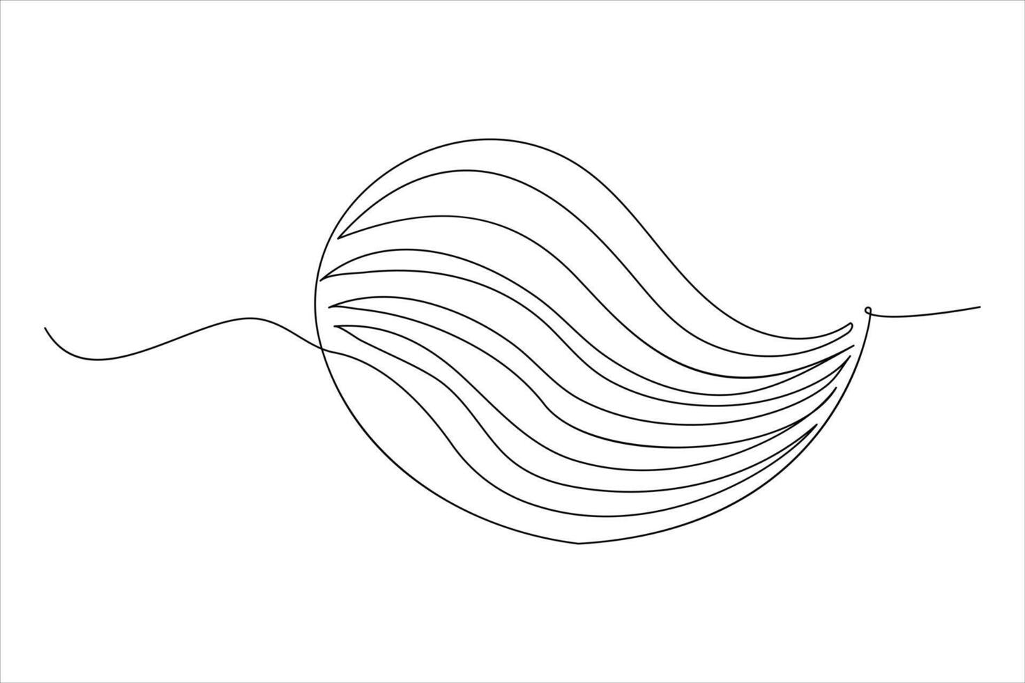 Continuous one line drawing of ocean sea wave outline line art illustration vector