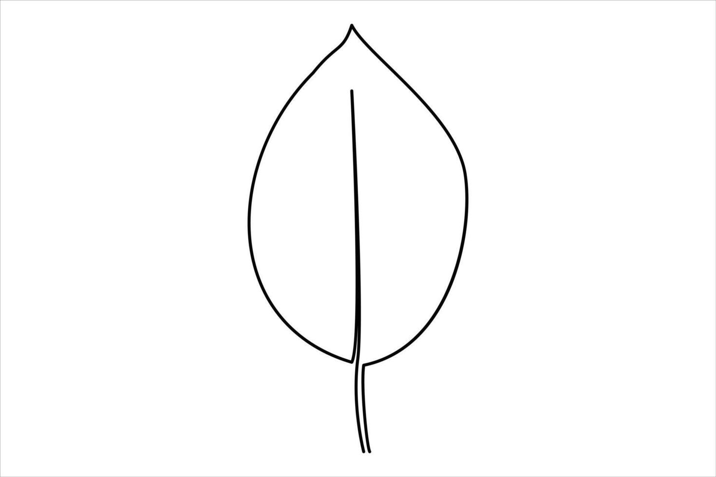 Continuous one line drawing of Leaf outline art illustration isolated on white background vector