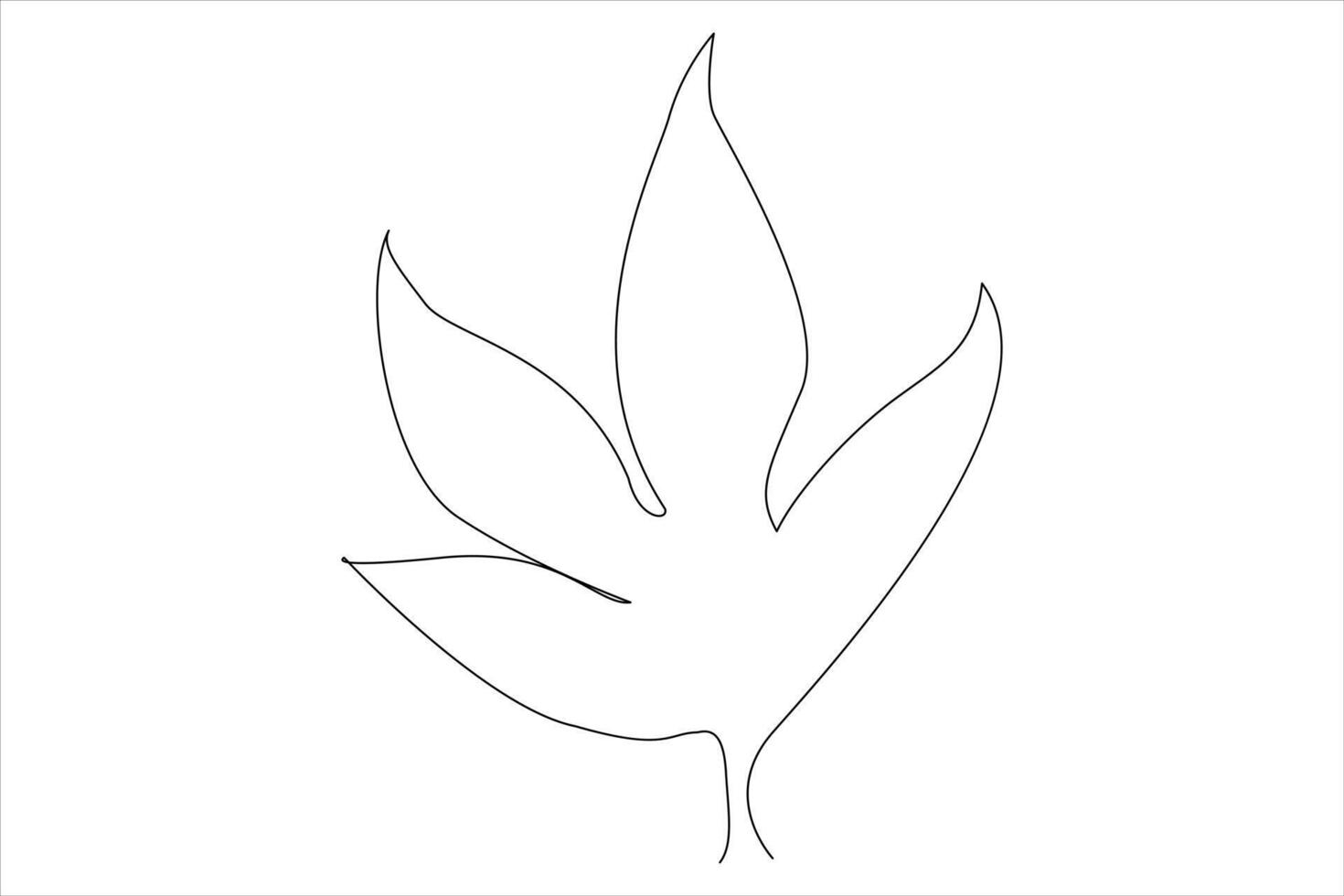 Continuous one line drawing of Leaf outline art illustration isolated on white background vector