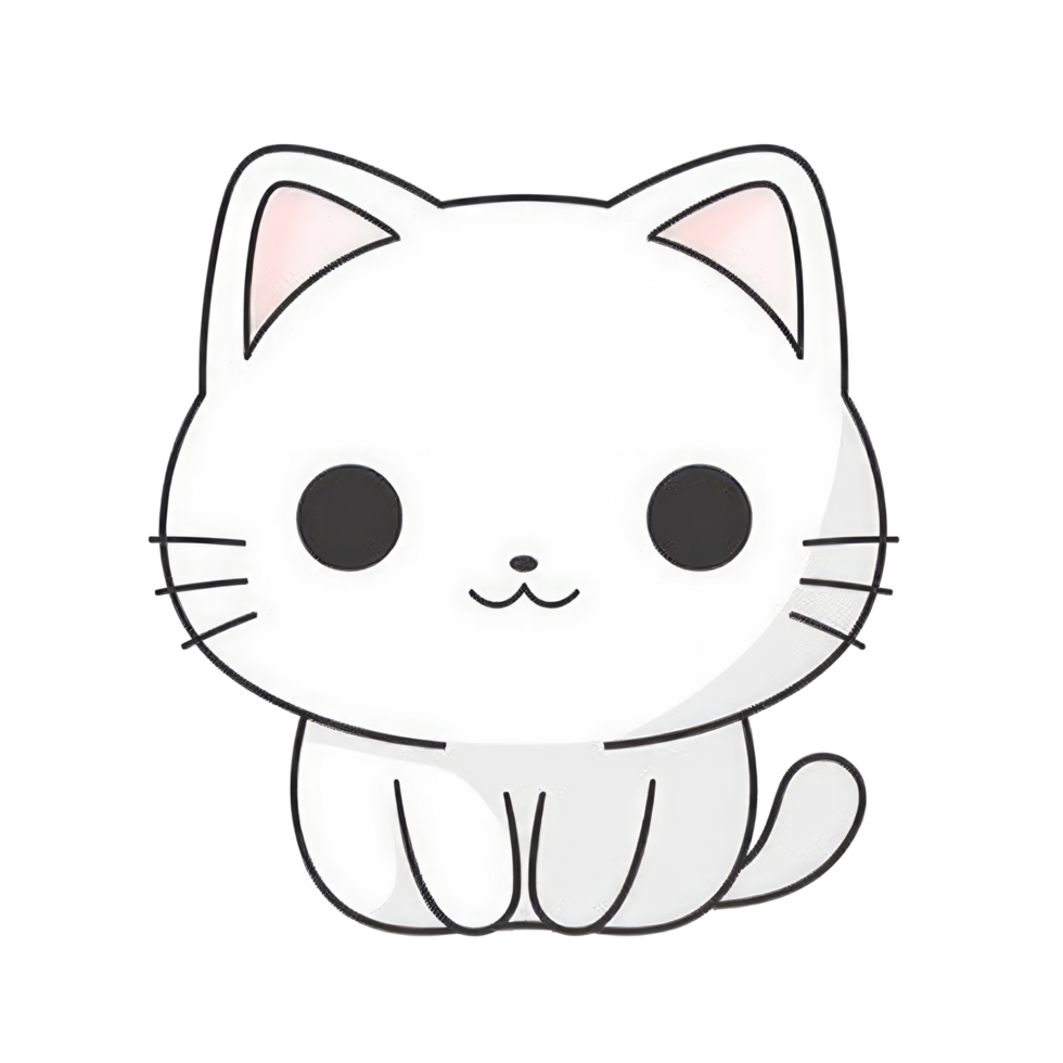 isolated cute cat cartoon character transparent background png