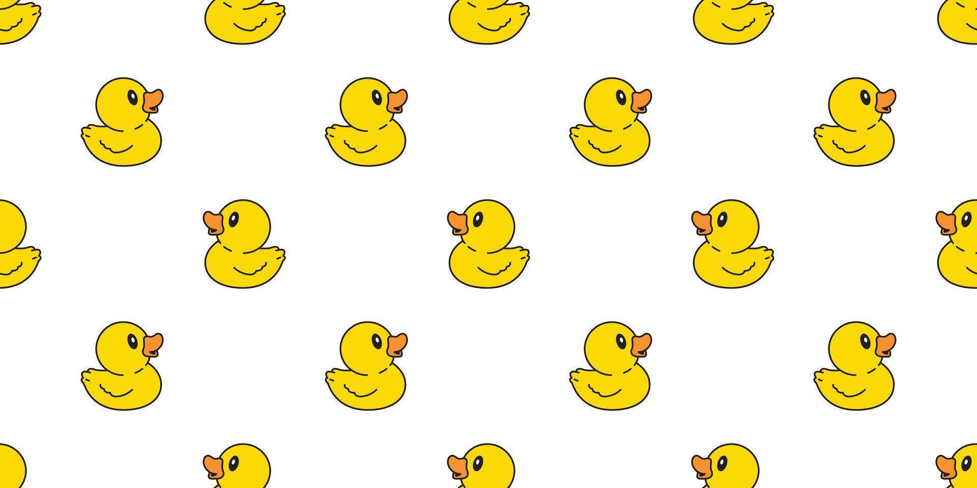 duck seamless pattern rubber duck bathroom shower toy chicken bird pet scarf isolated cartoon animal tile wallpaper repeat background illustration doodle design vector