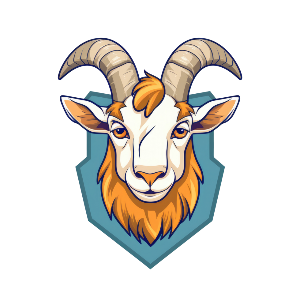 goat head logo mascot illustration png
