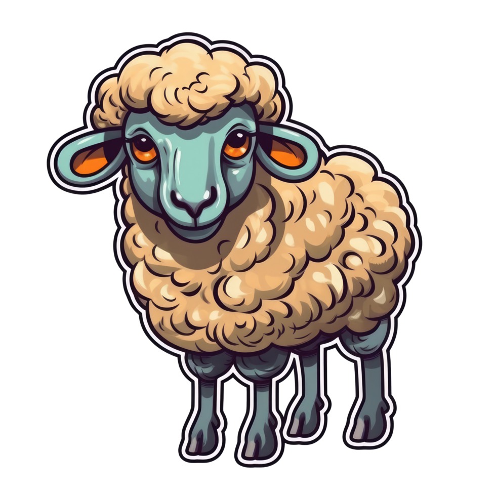 isolated sheep cartoon illustration transparent background png