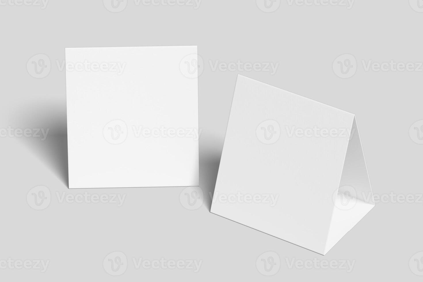 Realistic Table Tent Illustration for Mockup. 3D Render. photo