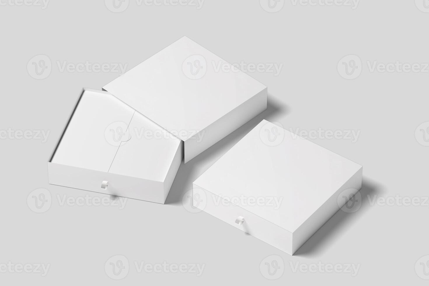 Realistic Sliding Gift Box Illustration for Mockup. 3D Render. photo