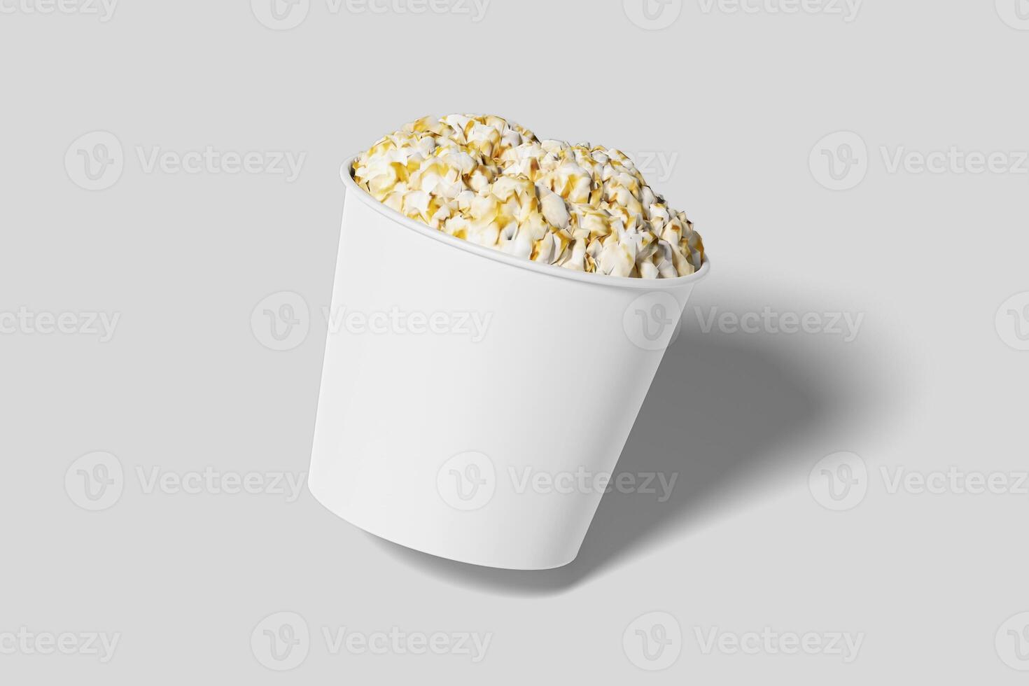 Realistic Pop Corn Bucket Illustration for Mockup. 3D Render. photo