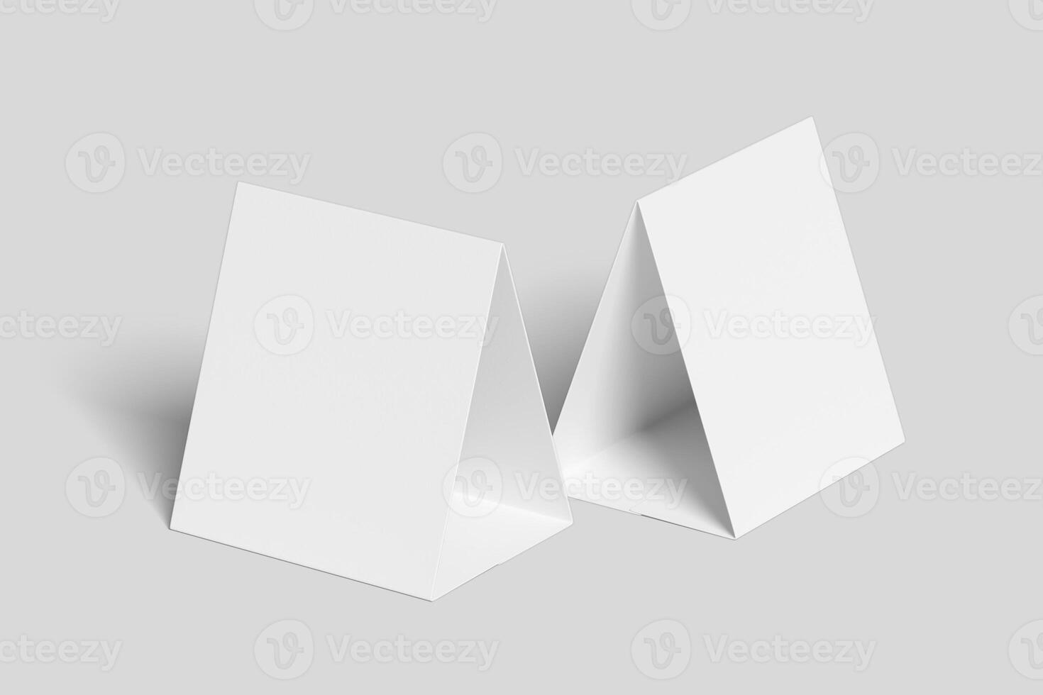 Realistic Table Tent Illustration for Mockup. 3D Render. photo