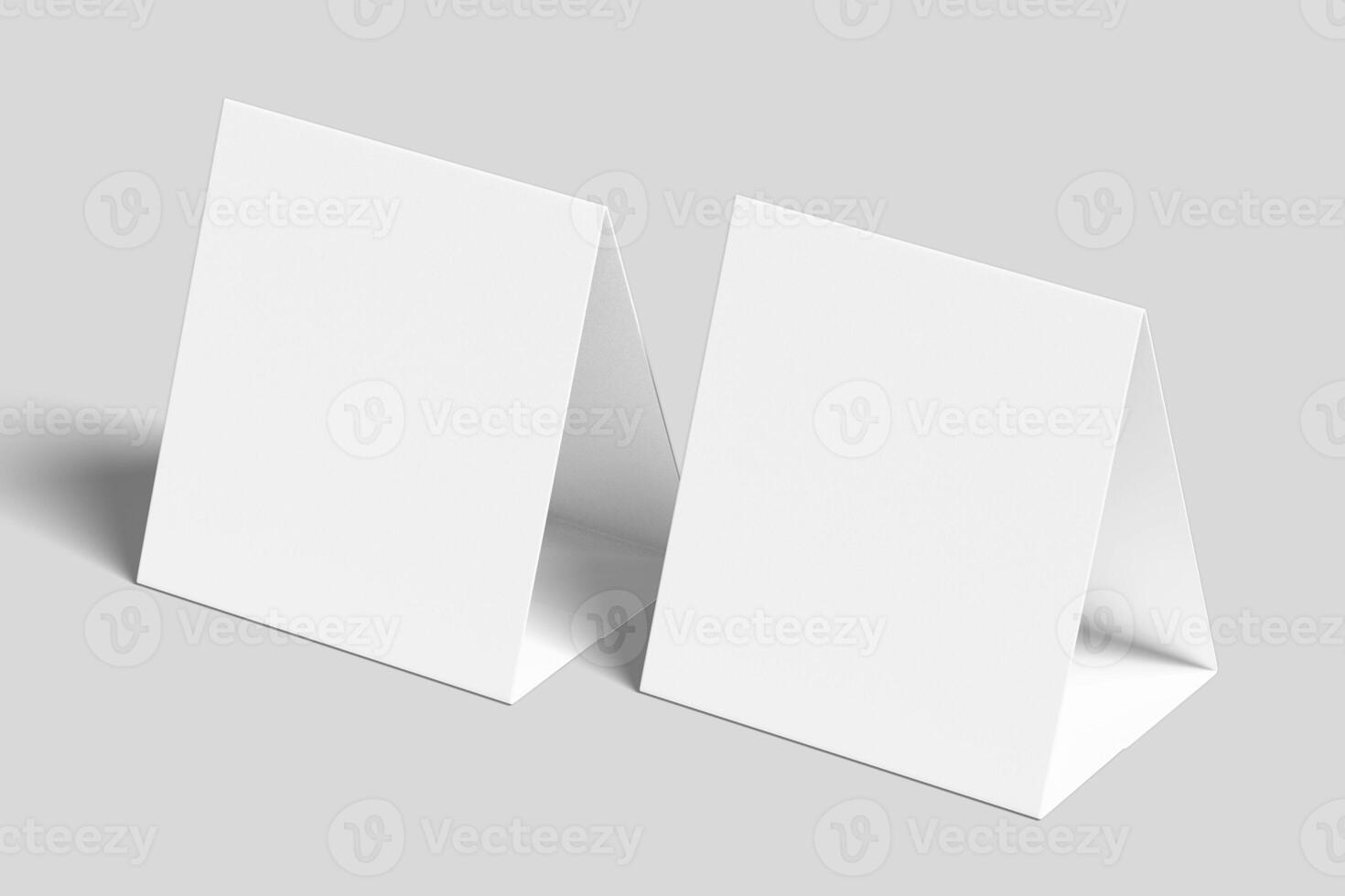 Realistic Table Tent Illustration for Mockup. 3D Render. photo