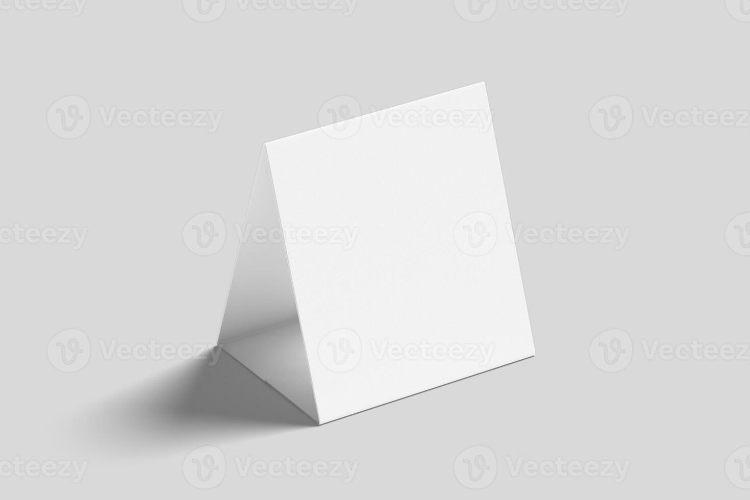 Realistic Table Tent Illustration for Mockup. 3D Render. photo