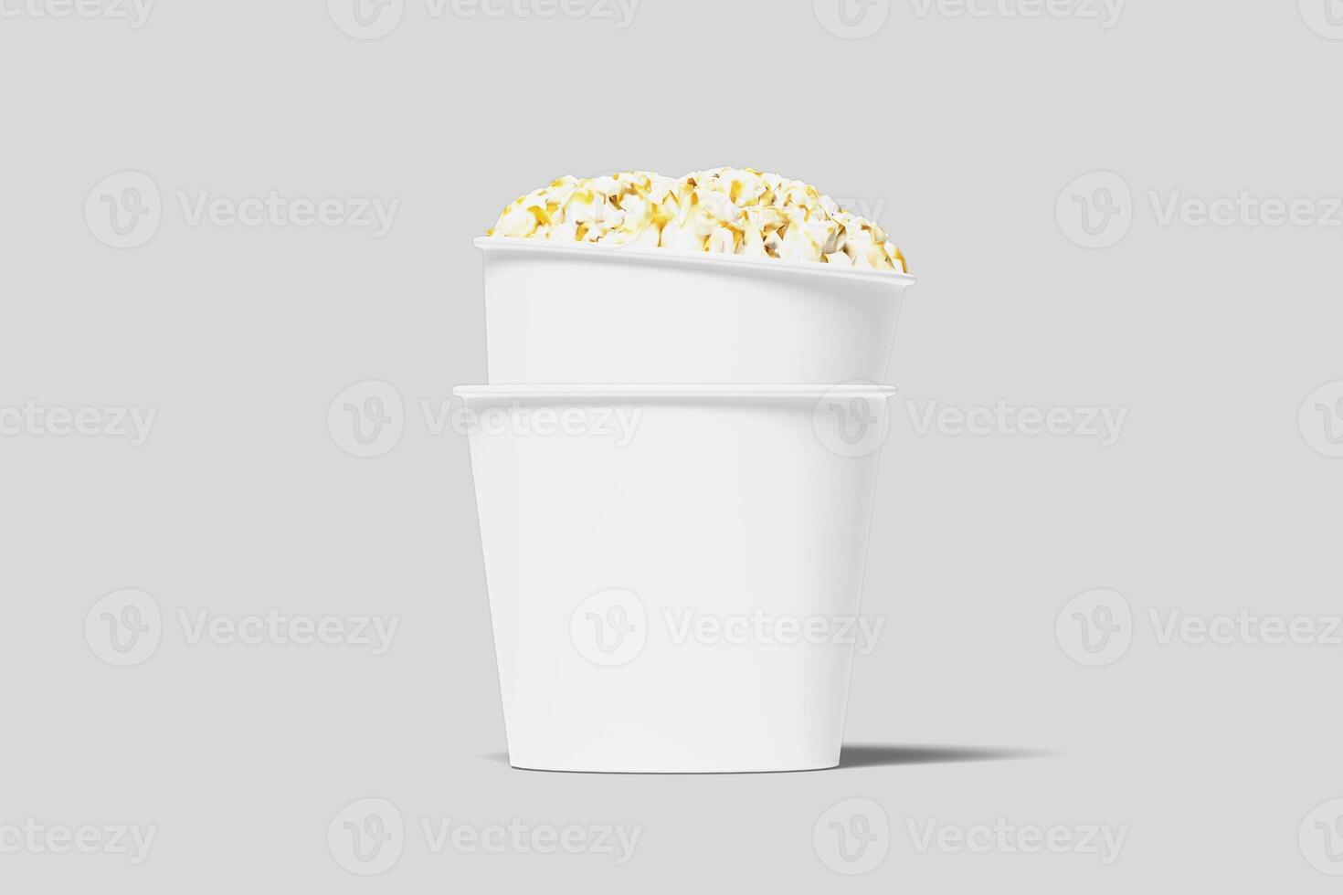 Realistic Pop Corn Bucket Illustration for Mockup. 3D Render. photo