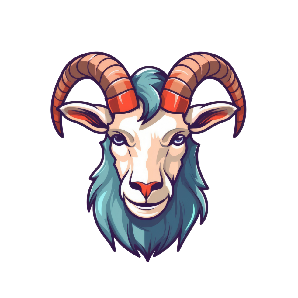 goat head logo mascot illustration png