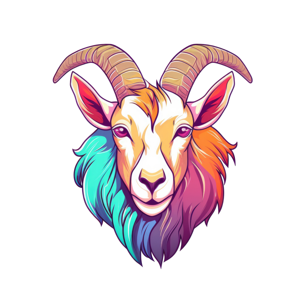 goat head logo mascot illustration png