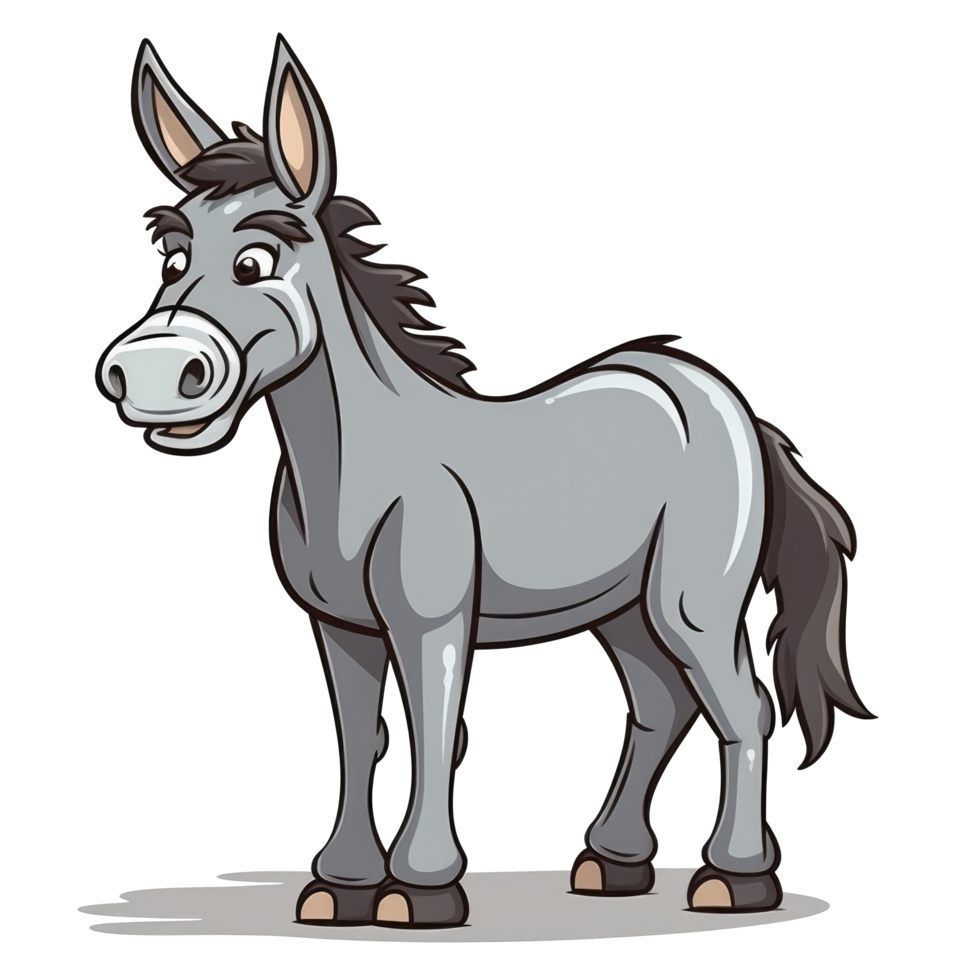 isolated donkey cartoon illustration transparent background png