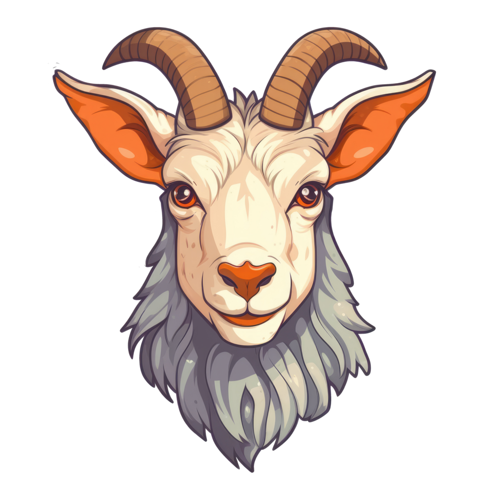 goat head logo mascot illustration png