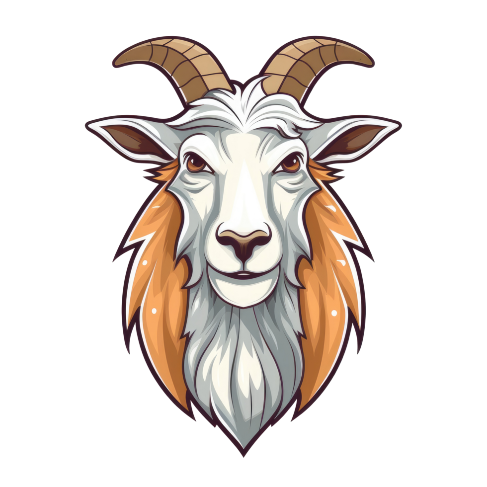 goat head logo mascot illustration png