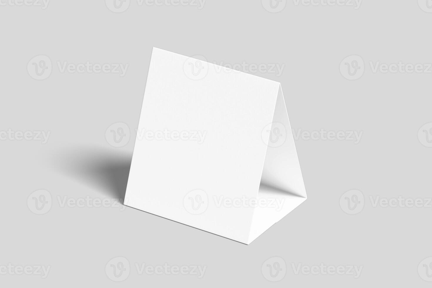 Realistic Table Tent Illustration for Mockup. 3D Render. photo