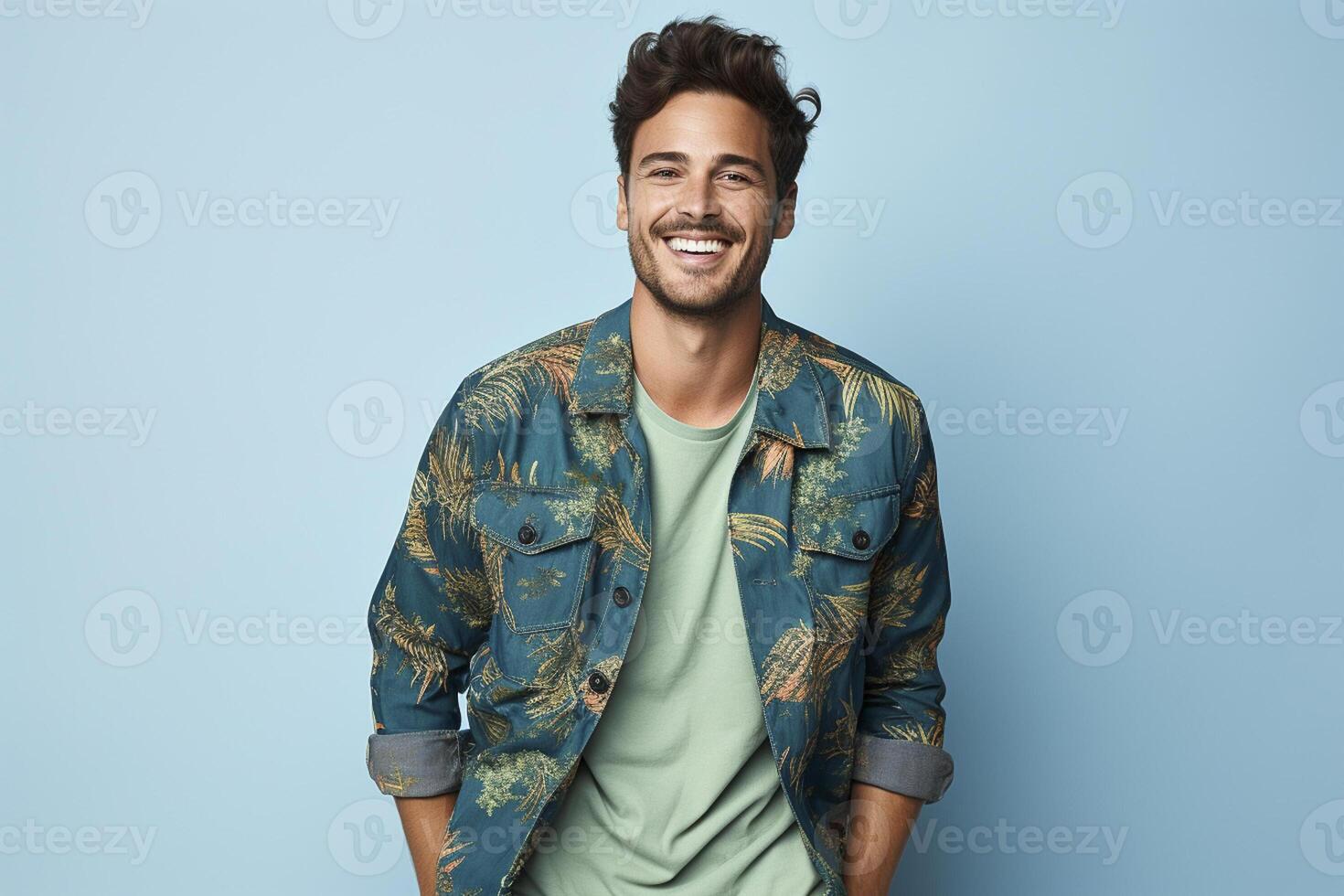 attractive handsome male model fashion portrait studio shot photo ai image