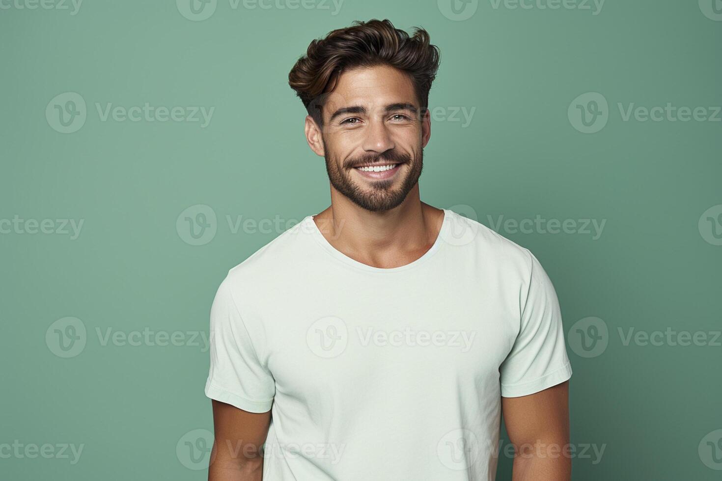 attractive handsome male model fashion portrait studio shot photo ai image