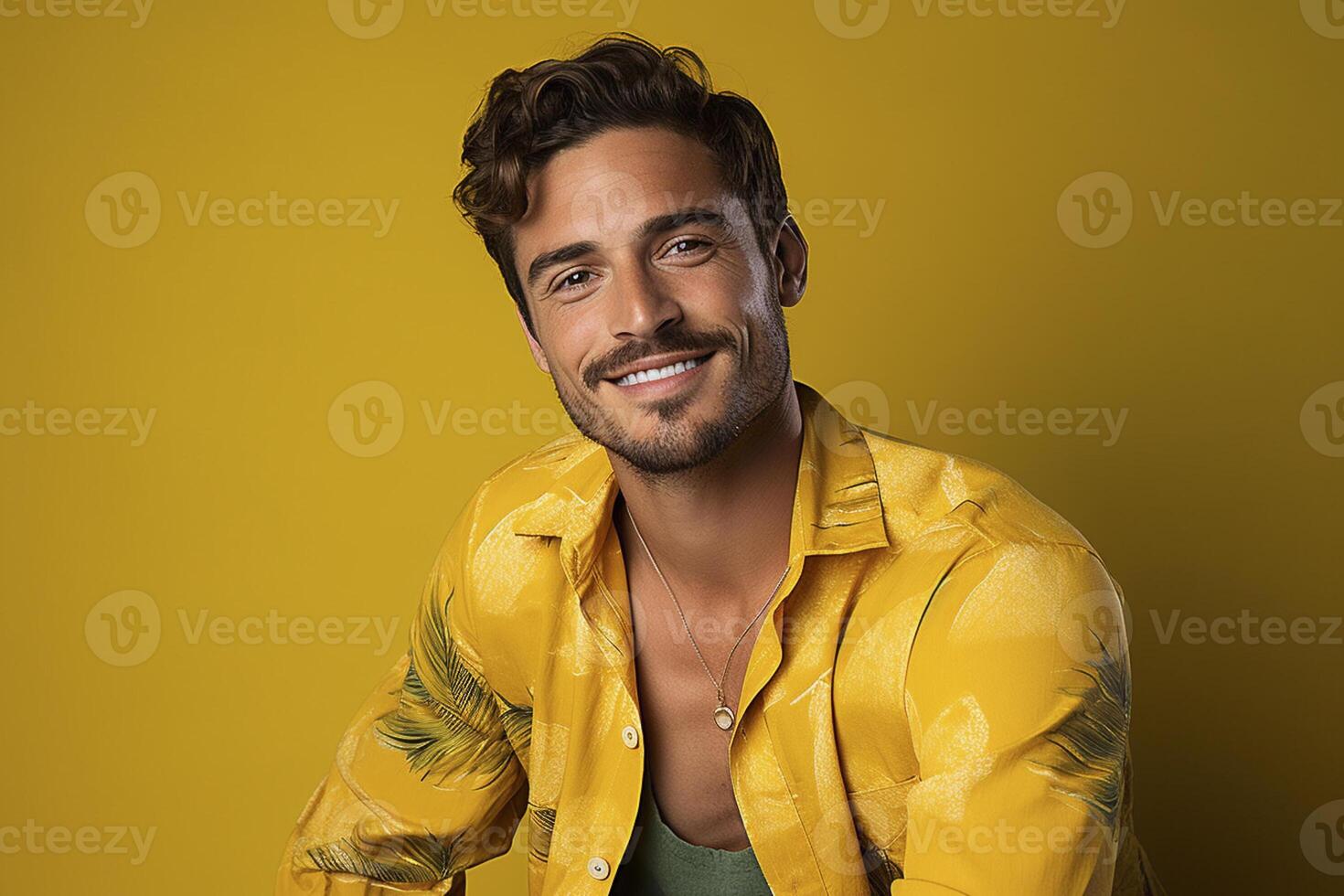 attractive handsome male model fashion portrait studio shot photo ai image