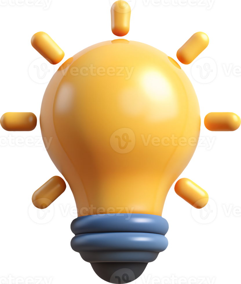 light, bulb, icon, 3d, minimal, simple, geometric, design, transparent, object, symbol, interface, technology, electricity, power, energy, digital png