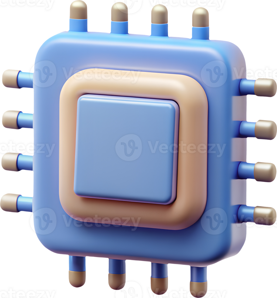 microchip, chip, processor, cpu, technology, ai, artificial intelligence, computer, electronics, digital, circuit, data, network, icon, symbol, 3d, minimal, design, graphic, simple, abstract png