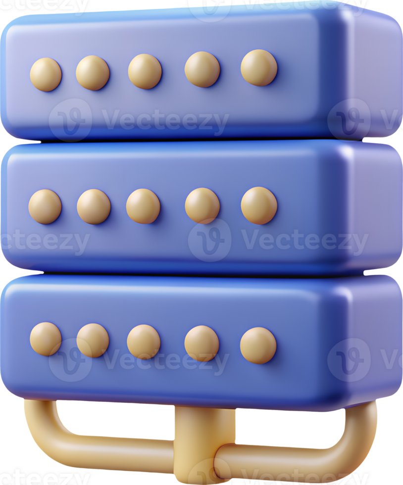 Server Rack Outline Icon- Simple Minimal 3D Style png