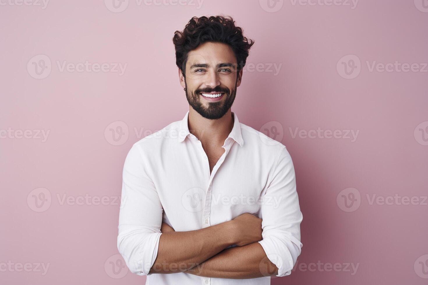attractive handsome male model fashion portrait studio shot photo ai image