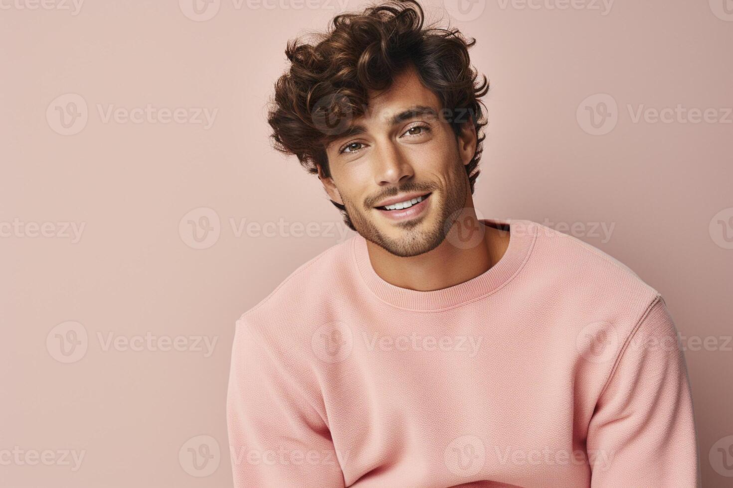 attractive handsome male model fashion portrait studio shot photo ai image
