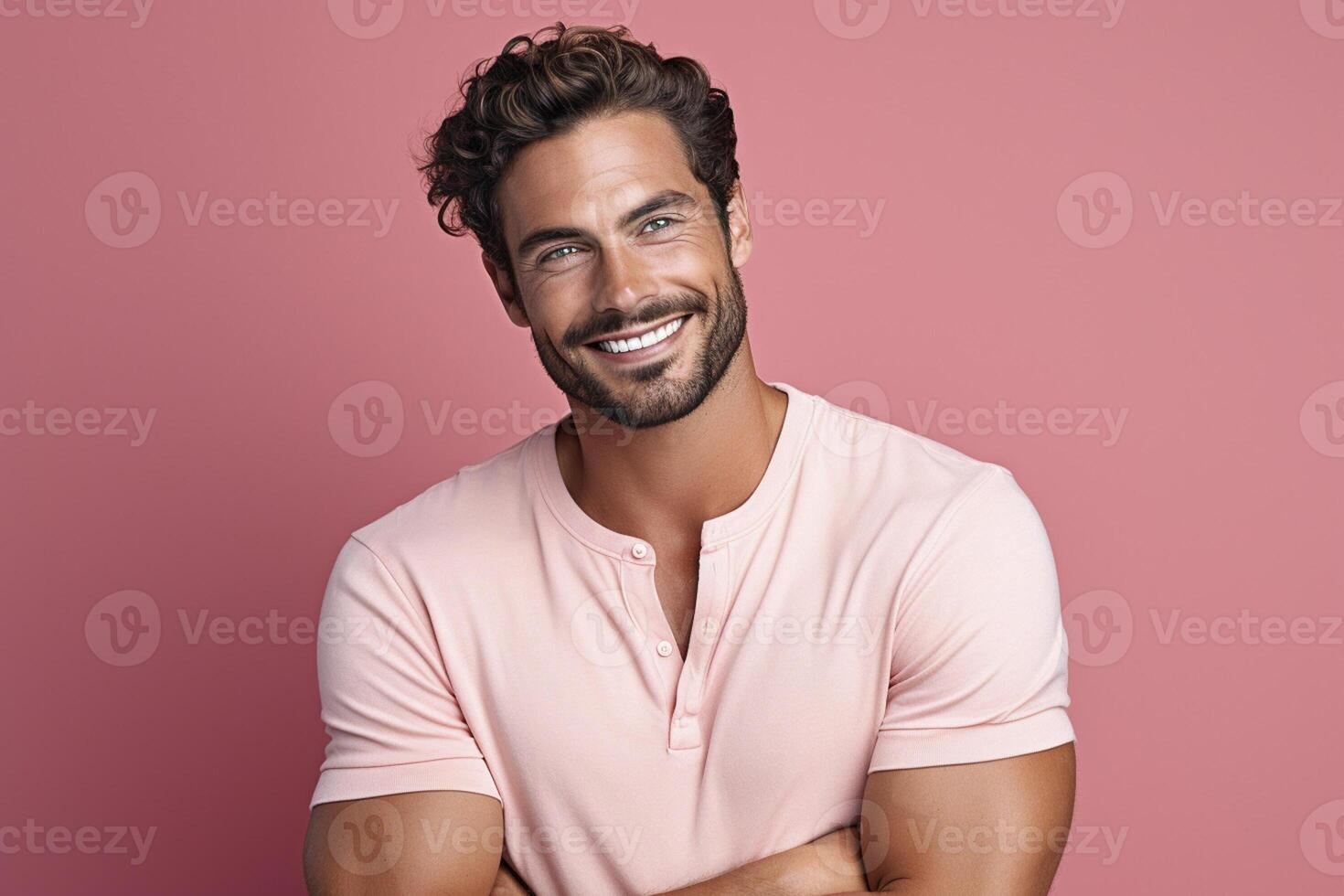 attractive handsome male model fashion portrait studio shot photo ai image