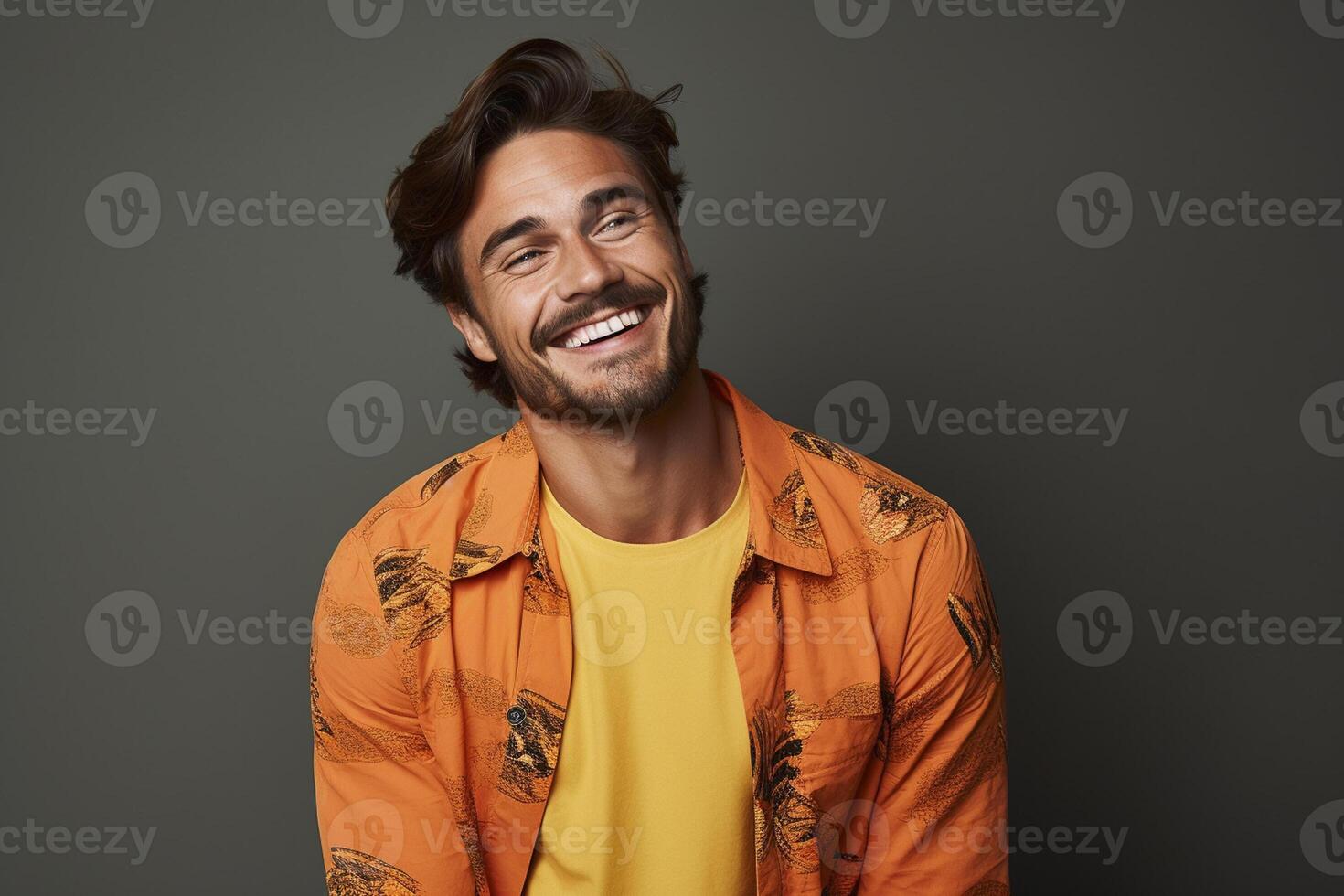 attractive handsome male model fashion portrait studio shot photo ai image