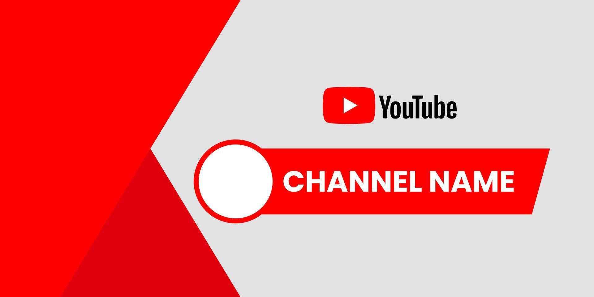 Youtube Channel Name. Red Broadcast Banner vector