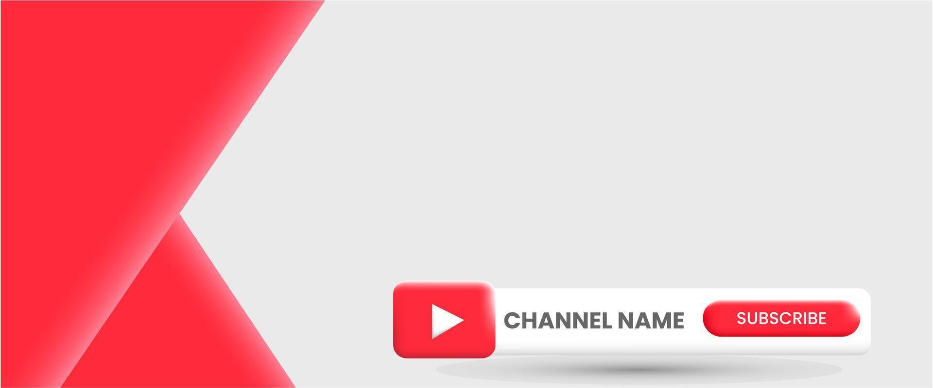 Youtube Channel Name. Red Broadcast Banner vector