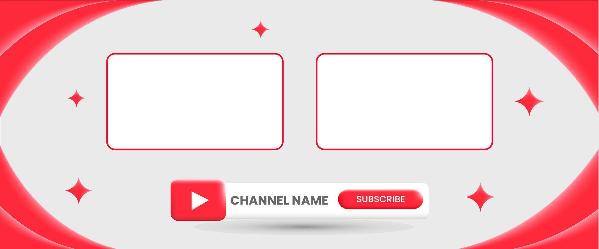 Youtube Channel Name. Red Broadcast Banner vector