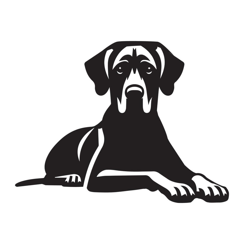 Rhodesian Ridgeback rest in peace illustration in black and white vector