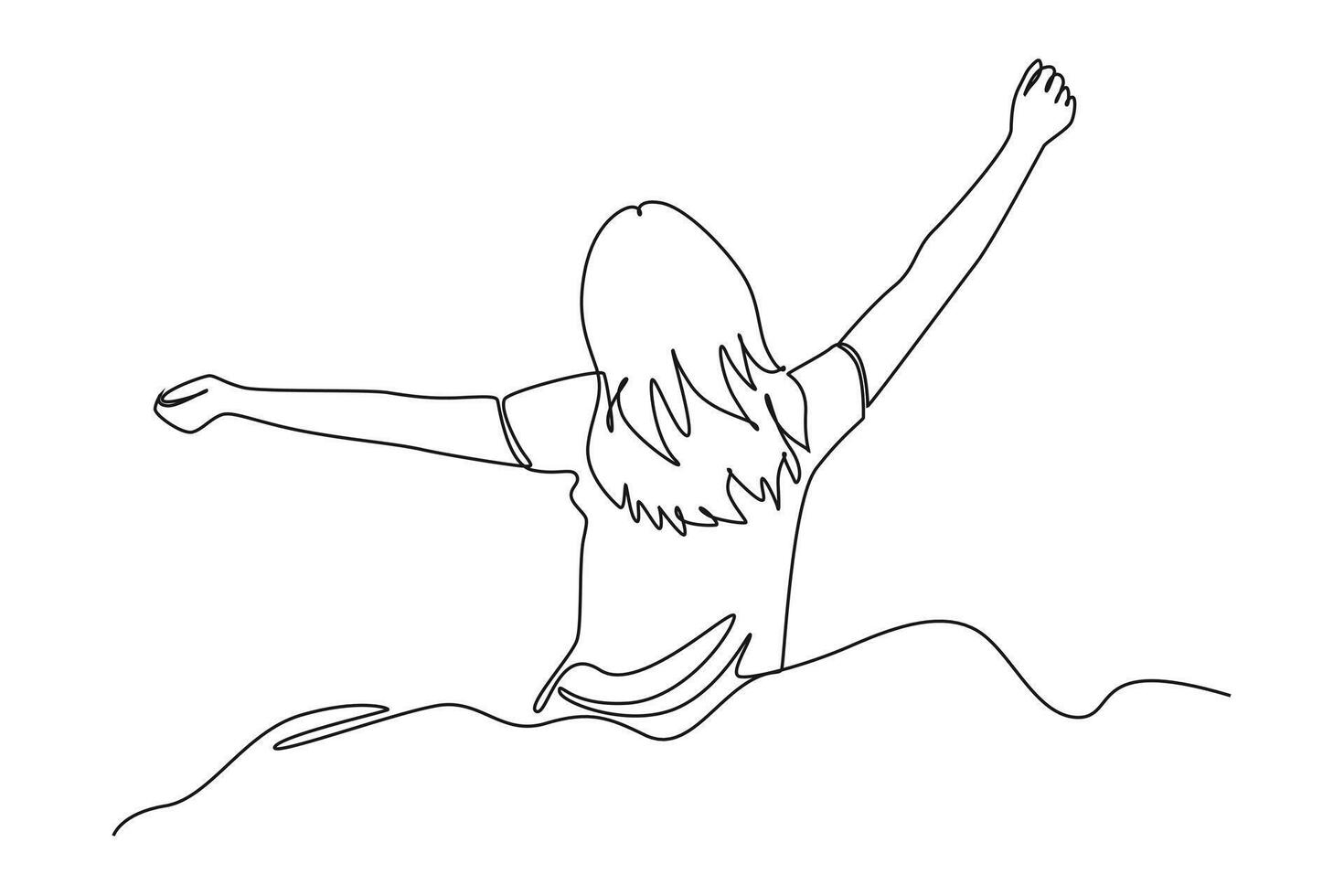 Day in the life Concept. Single line draw design graphic illustration. vector
