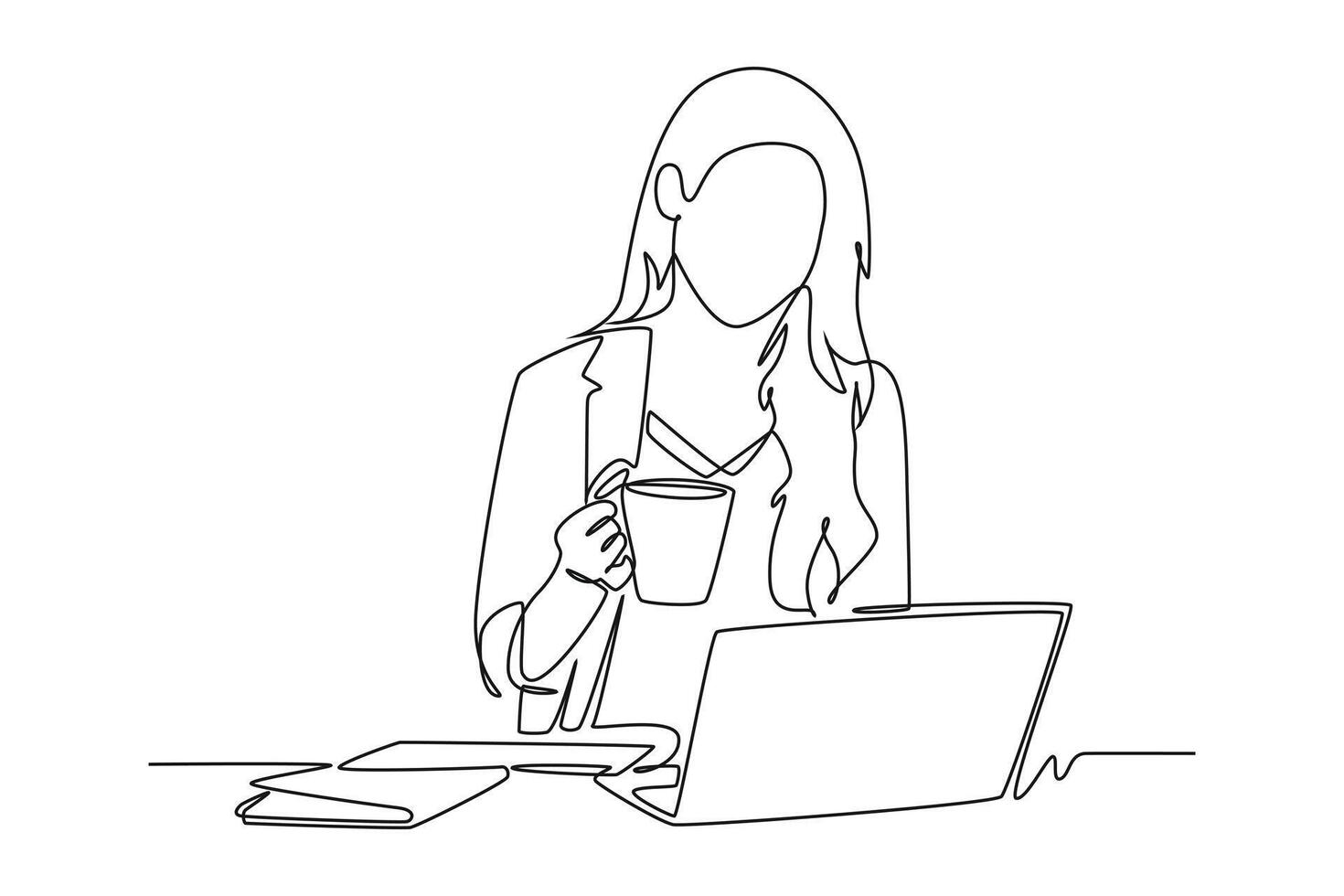 Day in the life Concept. Single line draw design graphic illustration. vector