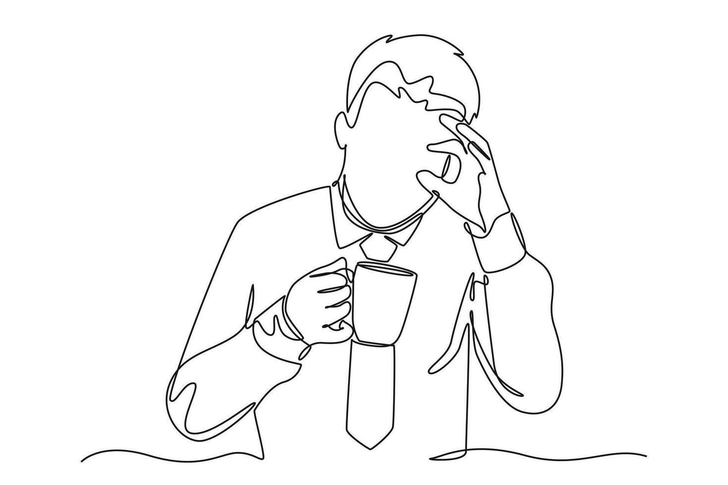 Day in the life Concept. Single line draw design graphic illustration. vector