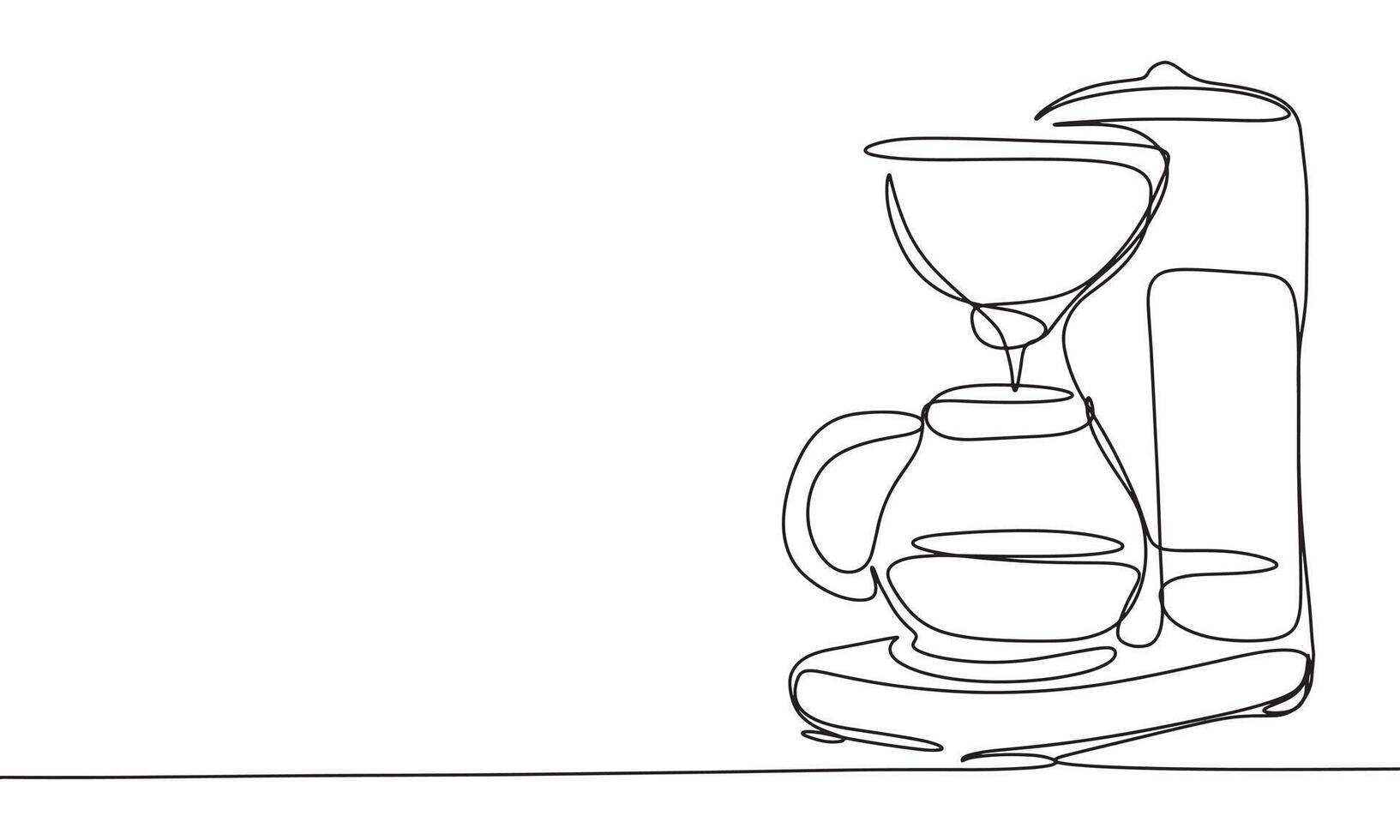 Drip Coffee Maker one line continuous. Line art Drip Coffee Maker. Hand drawn art. vector