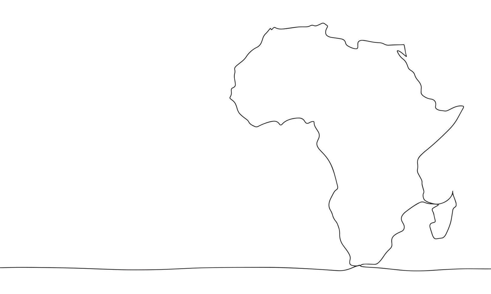 Africa one line continuous. Africa line art. Hand drawn art. vector