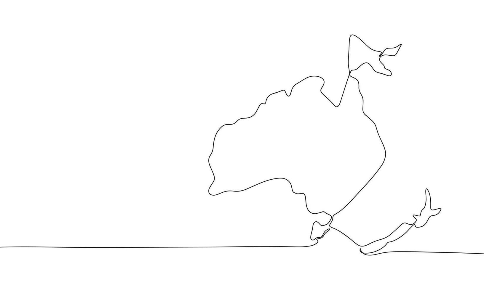 Australia one line continuous. Line art Australia . Hand drawn art. vector