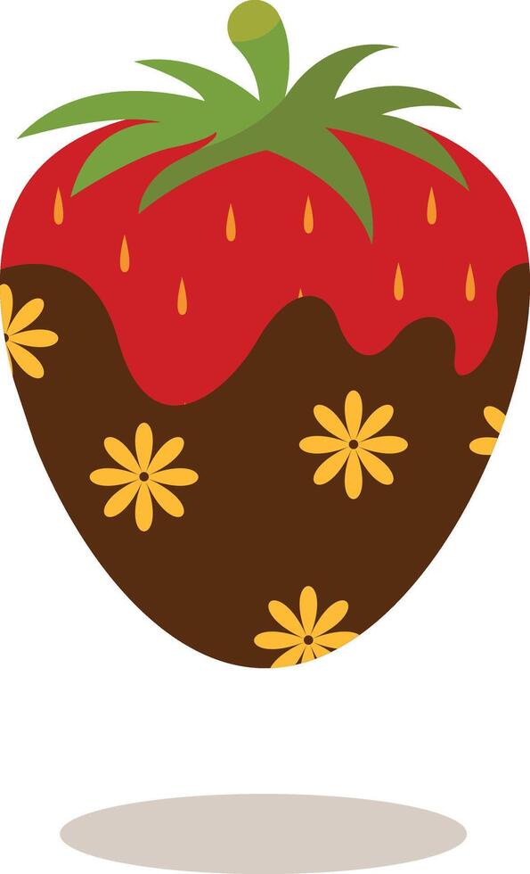 Chocolate Dipped Strawberries. Soft and Tasty Food. Isolated on White Background vector