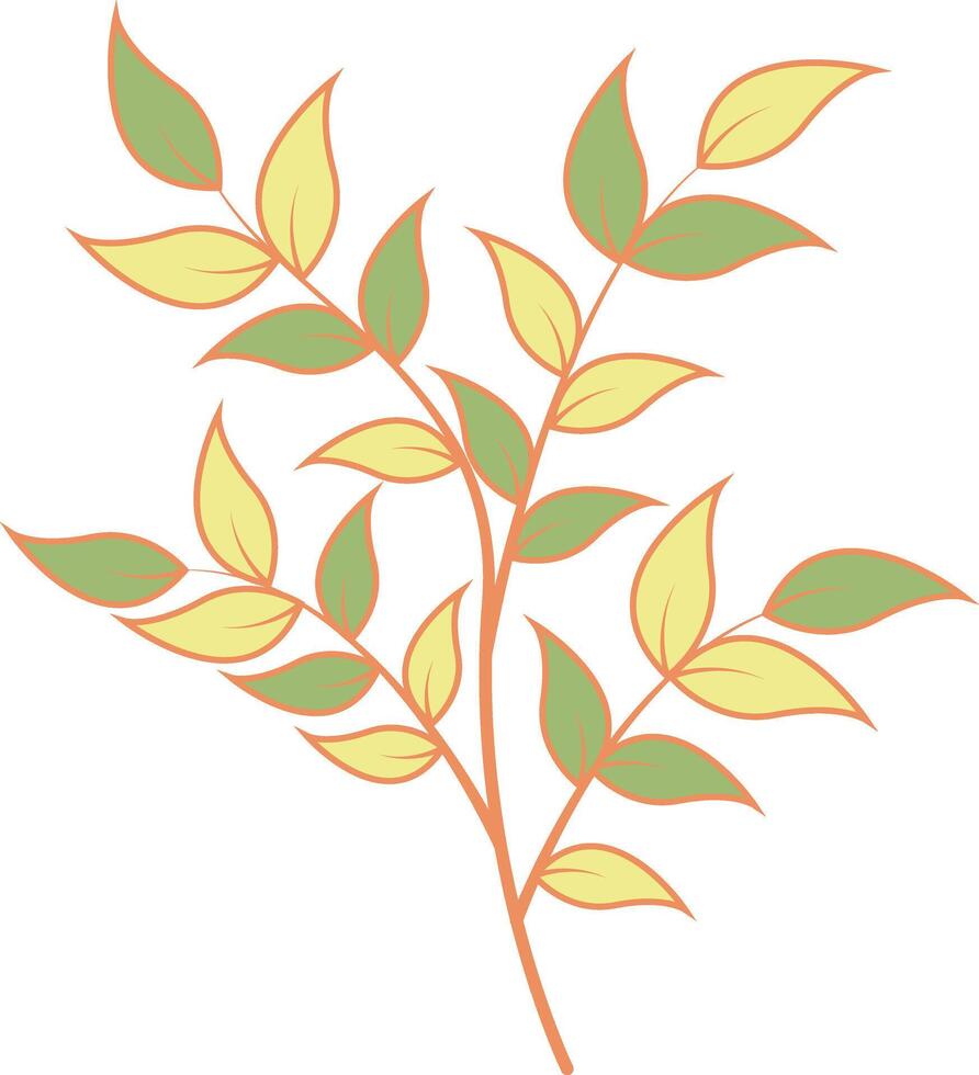 Floral Botanical Branch Illustration. Hand Drawn Flower Design Isolated on White Background vector
