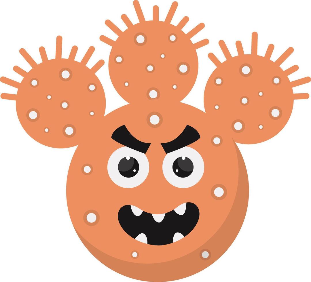 Cute and Funny Bacteria Virus Character. with Cartoon Design Style. Isolated on White Background. vector