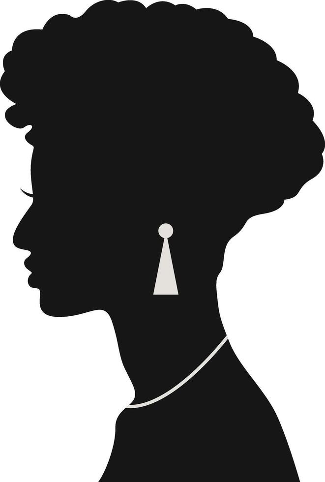 Black Women's History Month. Women's Day. Black Silhouette with Side Pose. Isolated Illustration vector