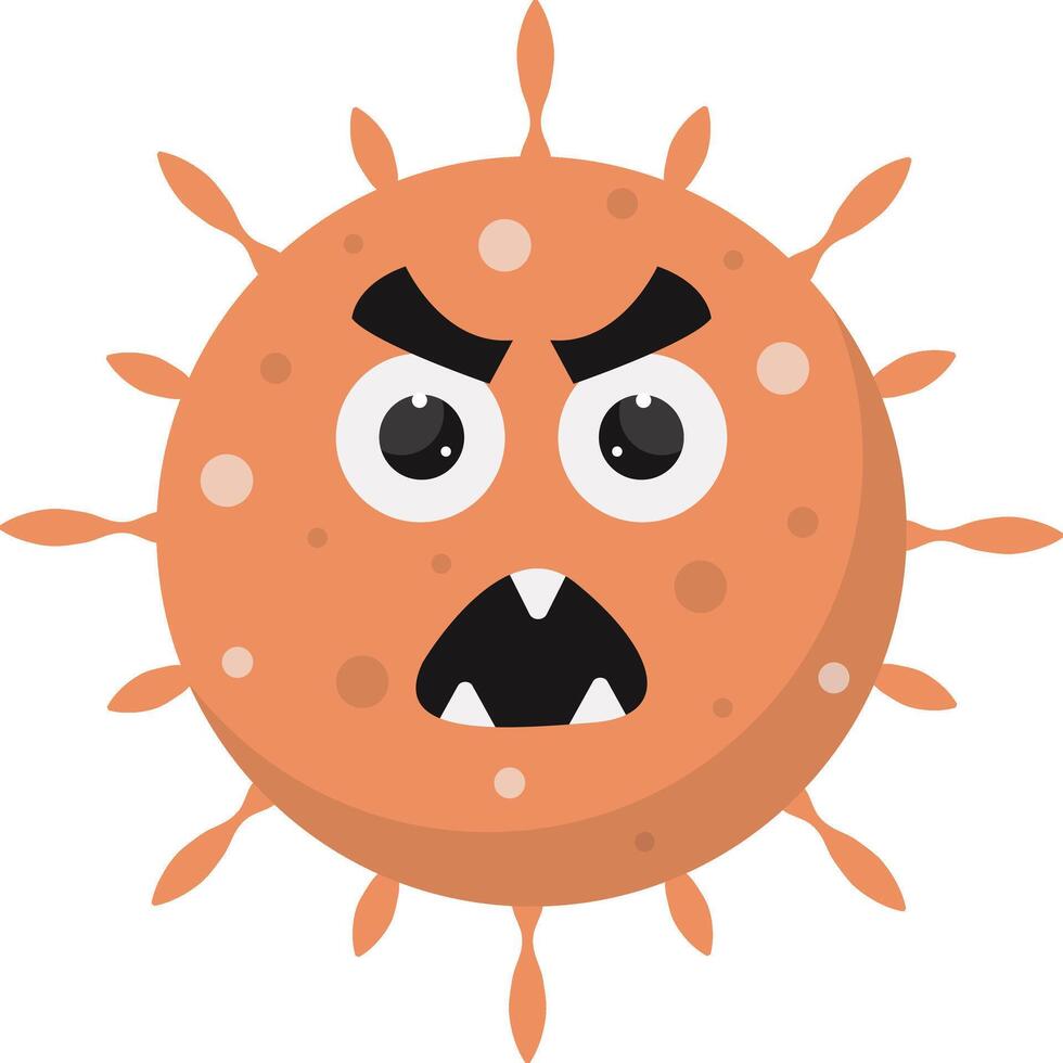 Cute and Funny Bacteria Virus Character. with Cartoon Design Style. Isolated on White Background. vector
