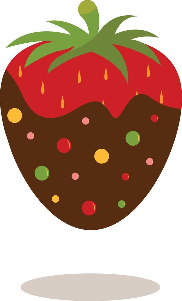 Chocolate Dipped Strawberries. Soft and Tasty Food. Isolated on White Background vector