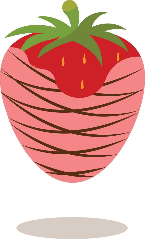 Chocolate Dipped Strawberries. Soft and Tasty Food. Isolated on White Background vector