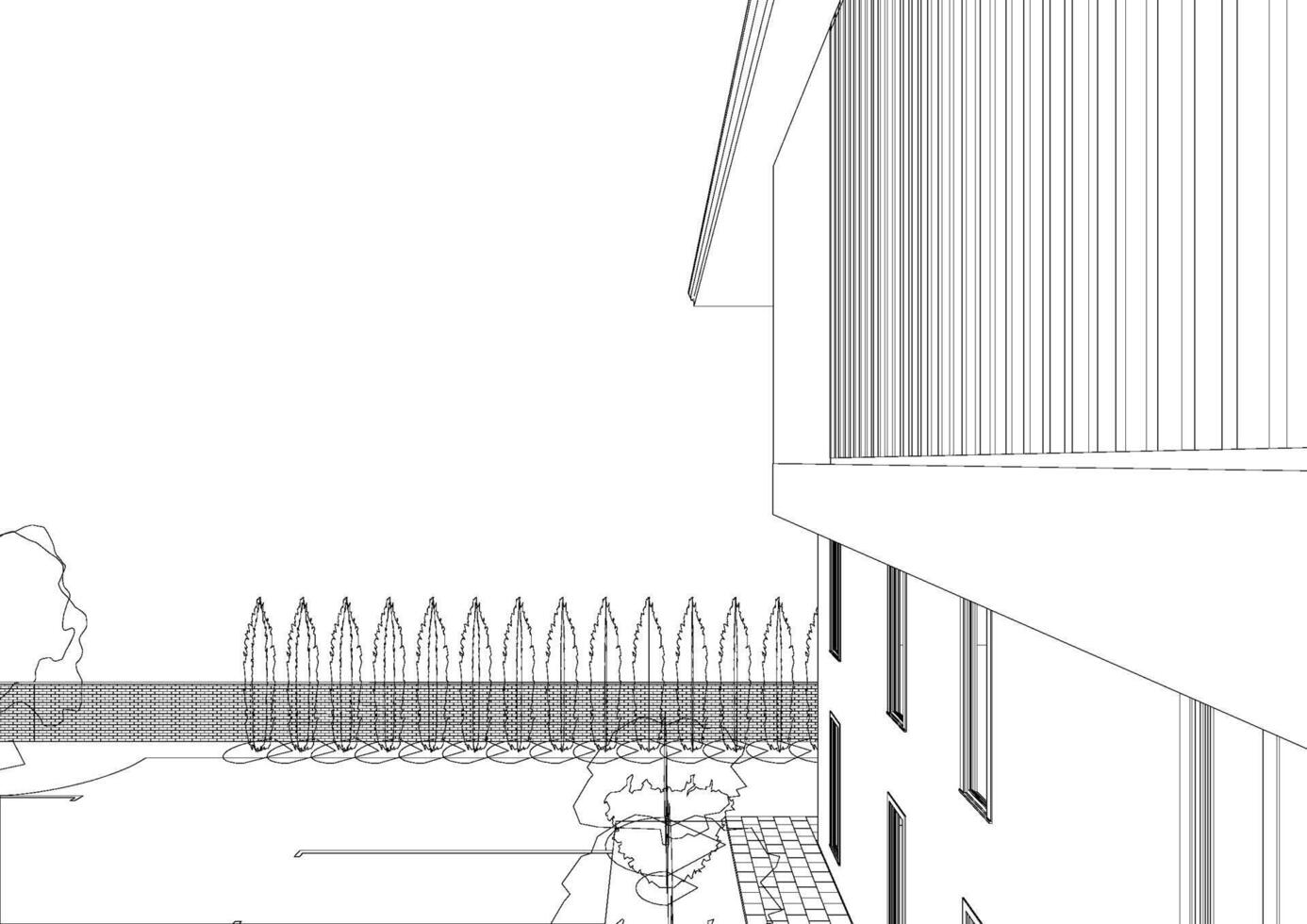 3D illustration of building project vector