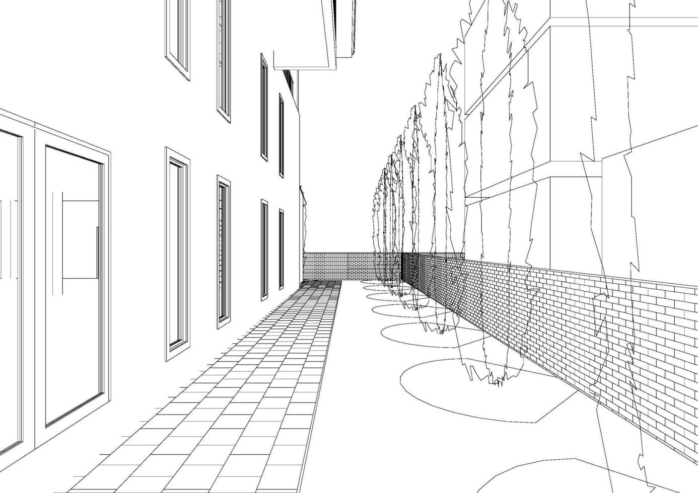 3D illustration of building project vector